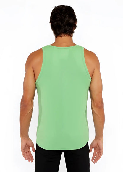 Rib modal tank solid light green sleeveless tank top with rounded neckline and hemmed armholes
