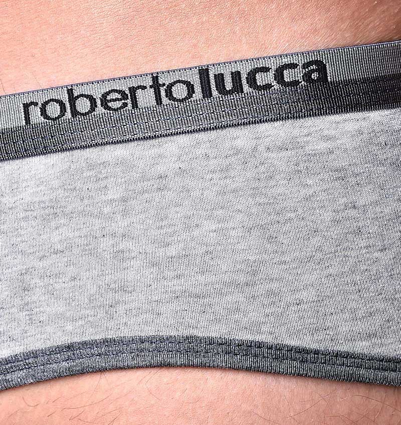 Roberto Lucca Slip mit Kontrastbesatz, Hellgrau/Grau Melange, 80019-00034, Größe S