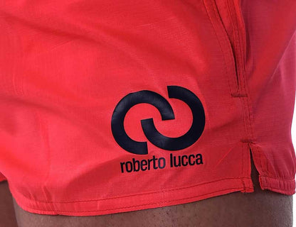 Maillot de bain short uni Roberto Lucca corail rouge 90142-00174 taille L