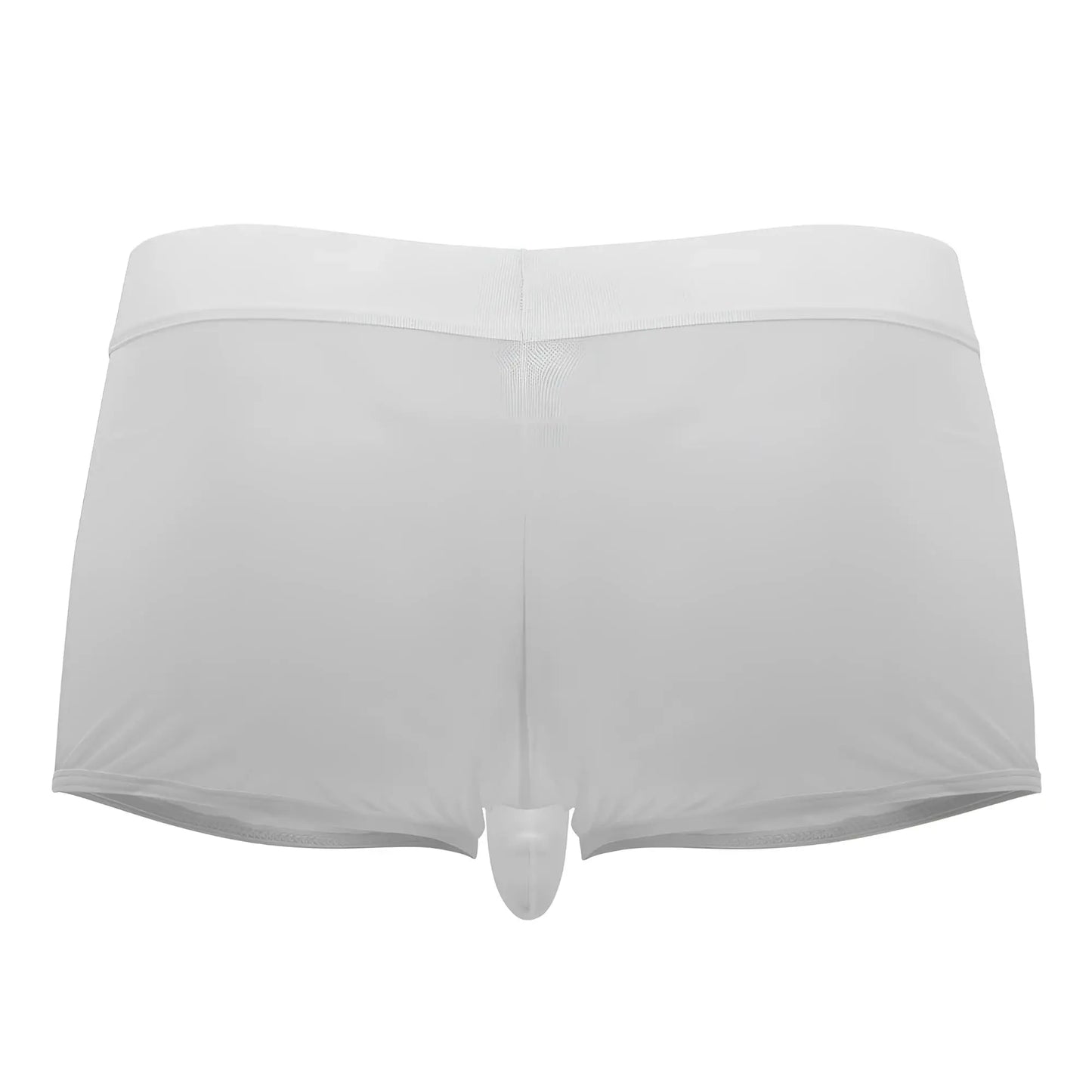 White sheer men’s briefs roger smuth rs072 trunks with transparent molded front panel in white color