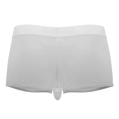 White sheer men’s briefs roger smuth rs072 trunks with transparent molded front panel in white color