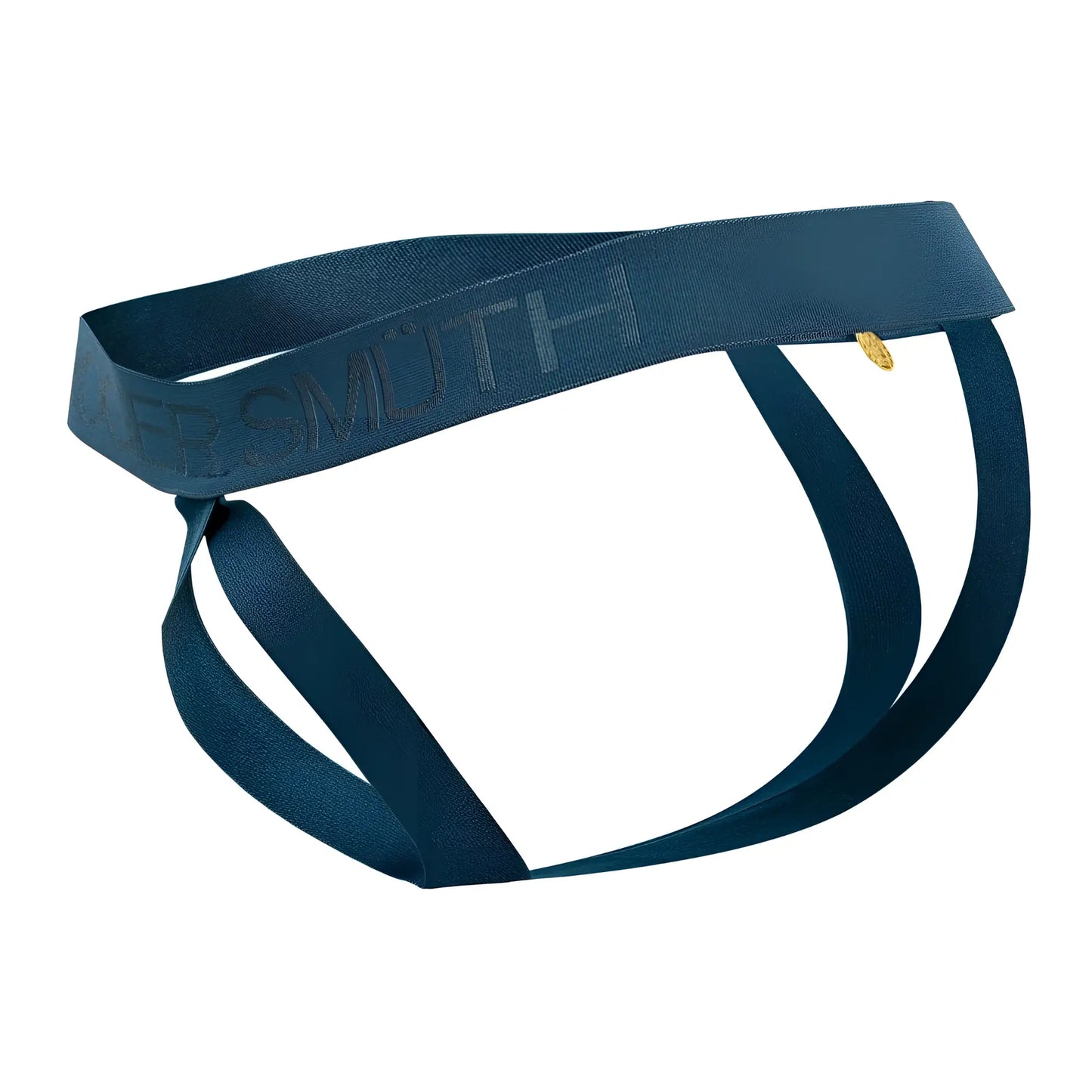 Dark blue elasticated men’s briefs with subtle textured arsmith logo and gold-tone emblem roger smuth rs087 ball lifter
