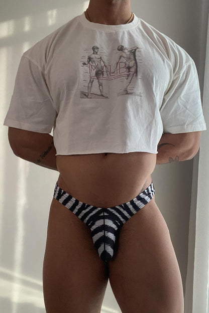 JJ Malibu Men's Men's Slimmer Bulge Briefs - Zebra Print
