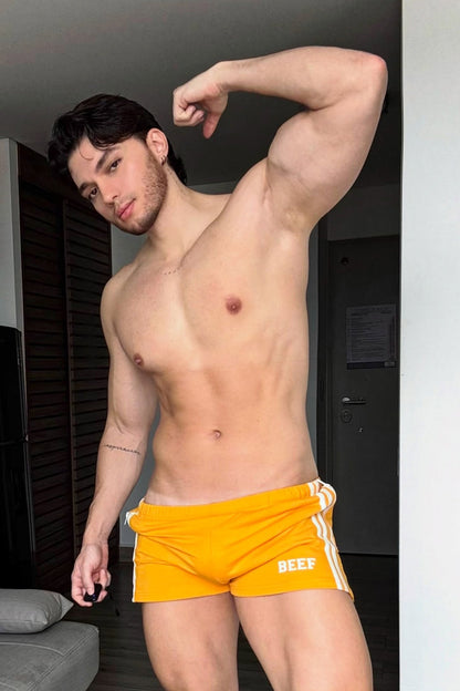 JJ Malibu Men's Varsity Boy Short Shorts - Tangerine Orange