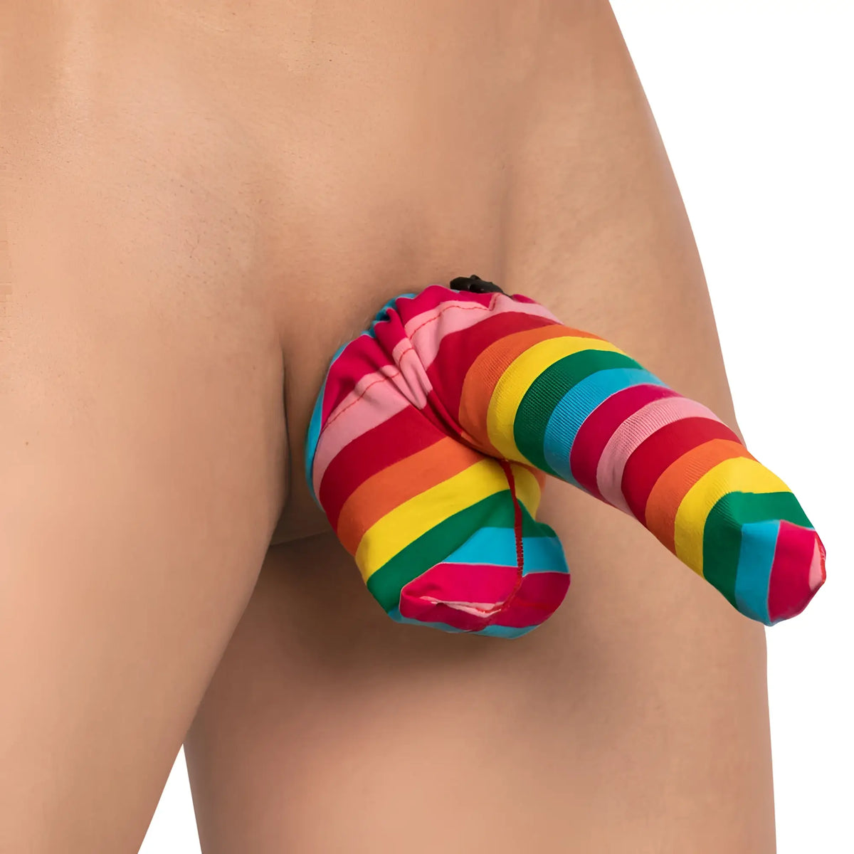 Secret male smc012 accessory rainbow-striped fabric pouch with snug elasticated fit for secure storage