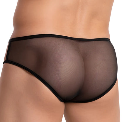 Black mesh briefs secret male smi041 bikini brief with sleek form fitting design and reinforced elastic waistband