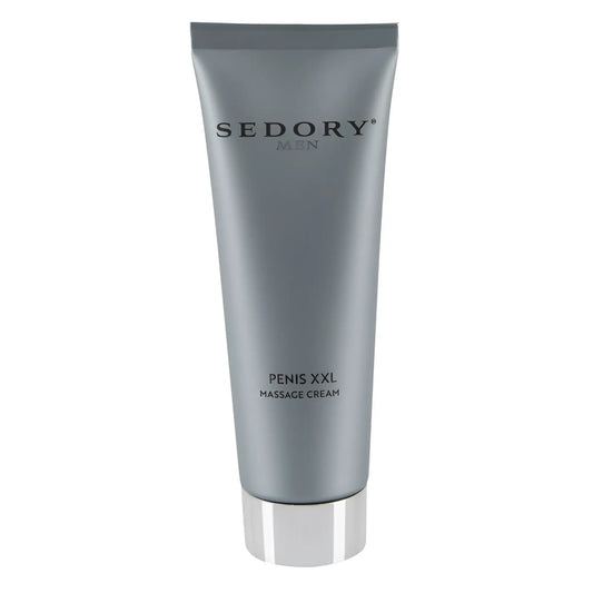 Sedory penis care creme xxl 80ml in a sleek silver tube with metallic cap for mens penis massage and care