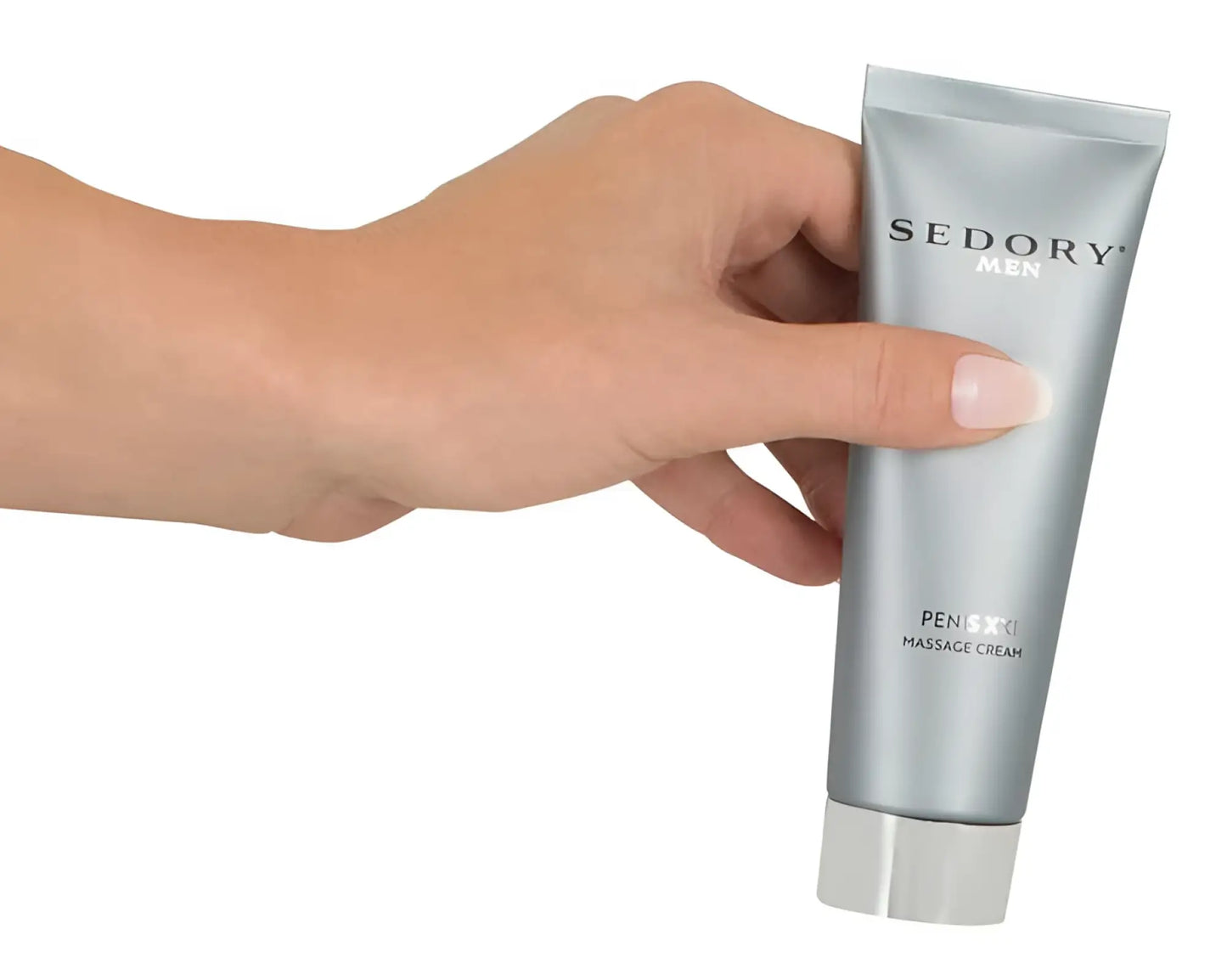 Silver tube of sedory penis care creme xxl 80ml for men featuring penisxri massage cream in one size