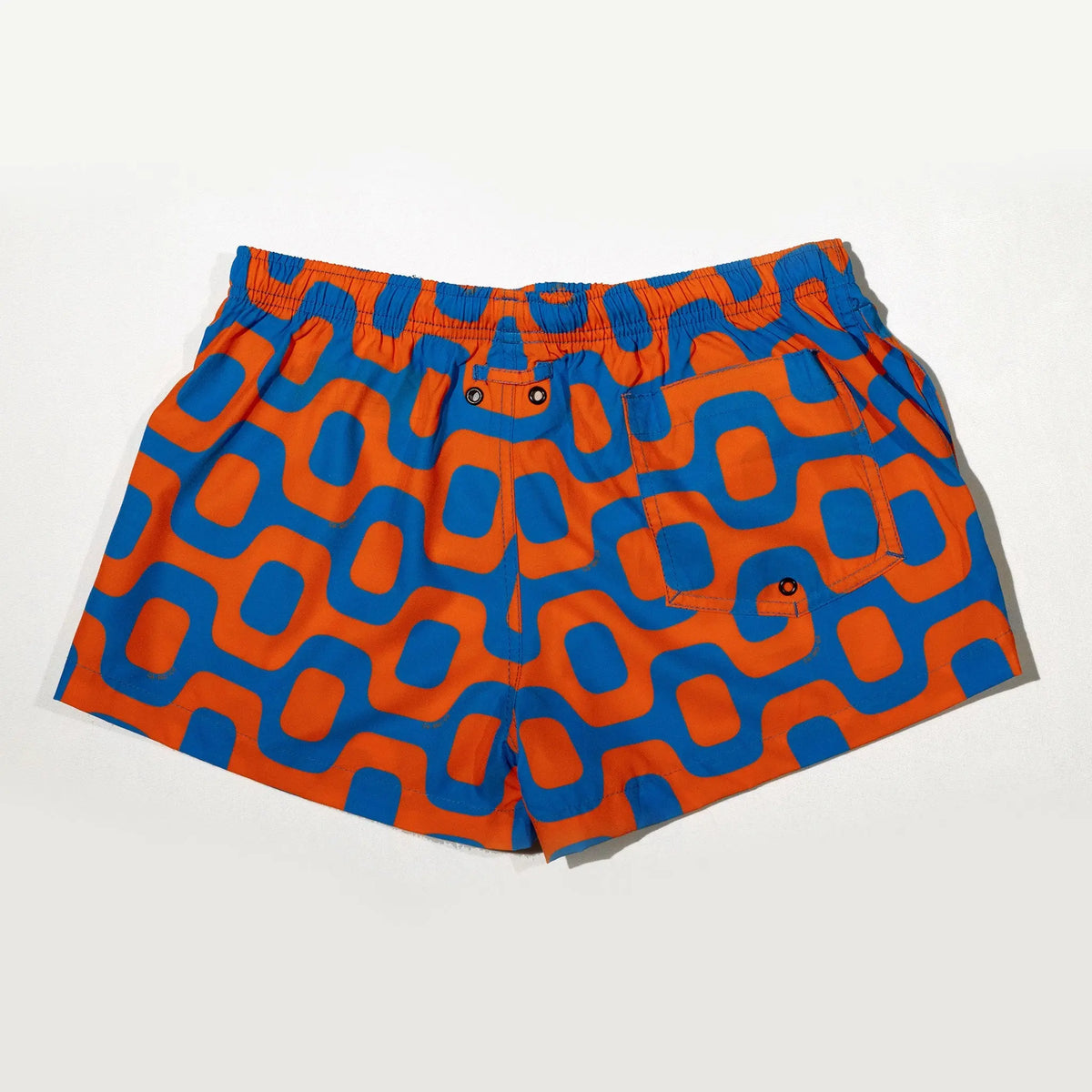 CA-RIO-CA ORANGE & BLUE PAVEMENT SHORTS - Italian Shorts