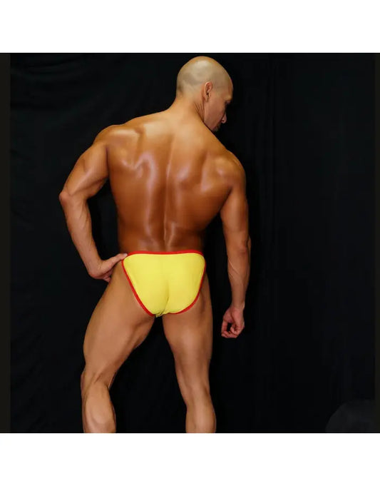 Arroyman Herren-Bikini-Unterwäsche – Neongelb Rot CRY06M