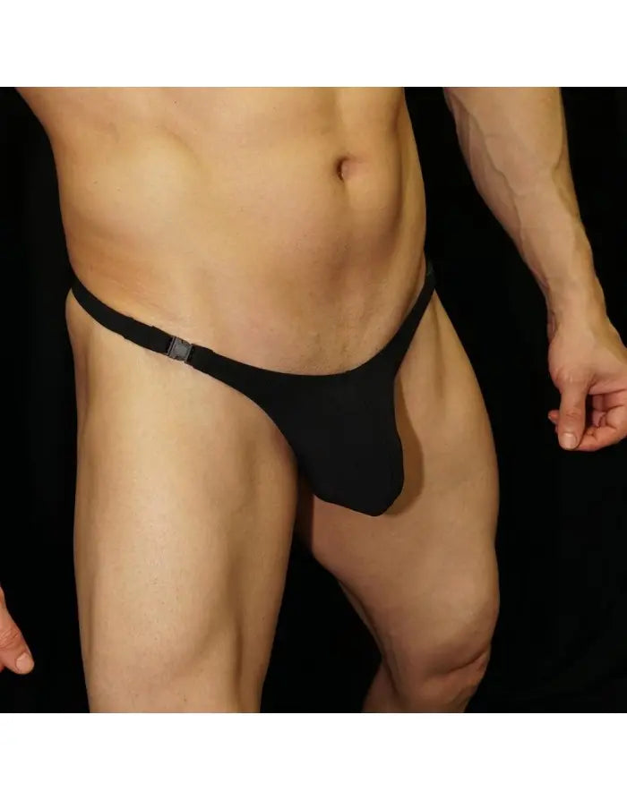 Arroyman Men's Black Buckle Thong Underwear BR008M
