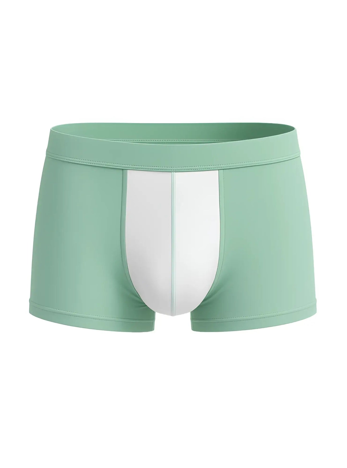 Soft stretch contrast trunk boxer briefs in mint green and white with smooth stretchy fabric finish