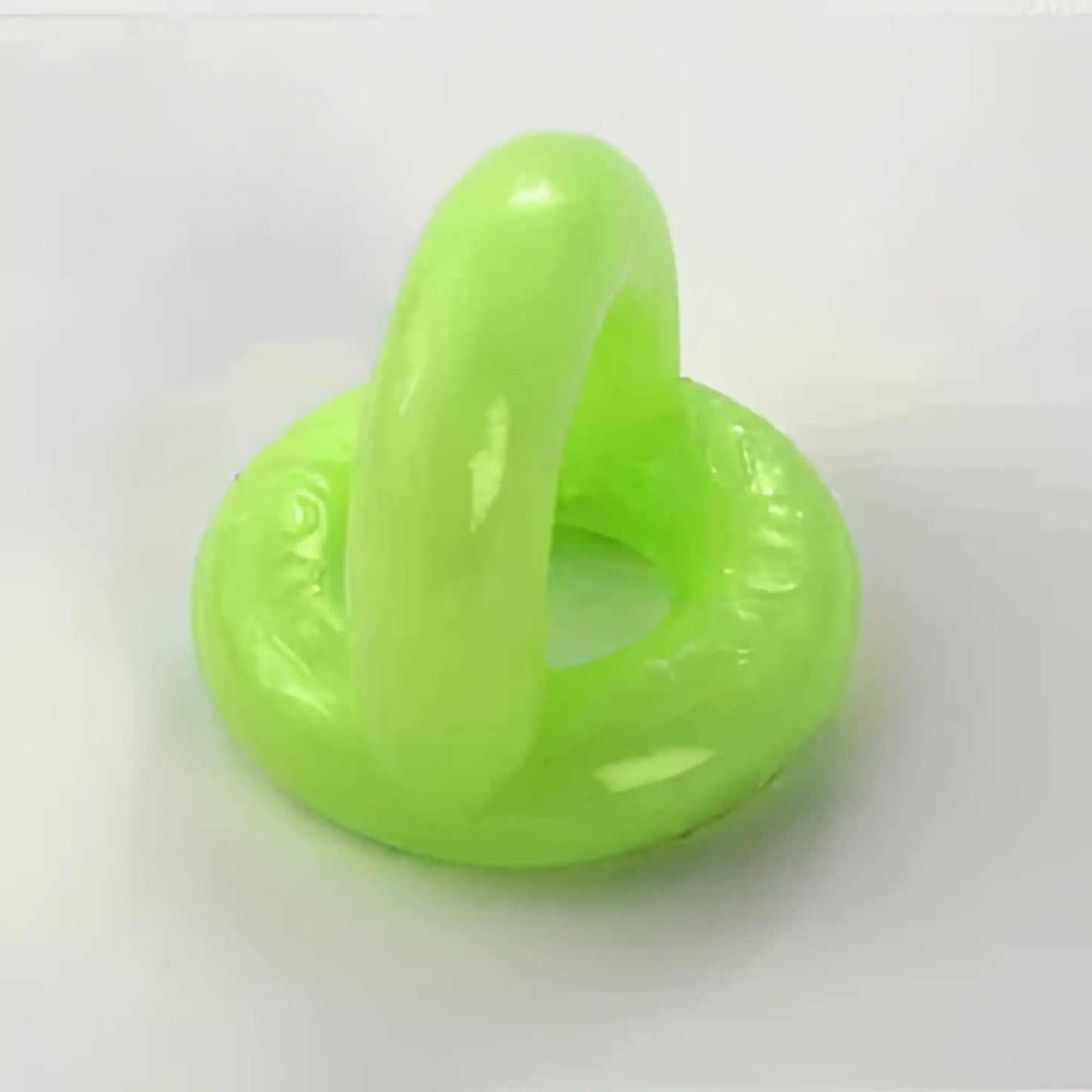 Luminous neon green sport f-cker tpr c ring made of glossy flexible silicone with interlocking loop design size one size