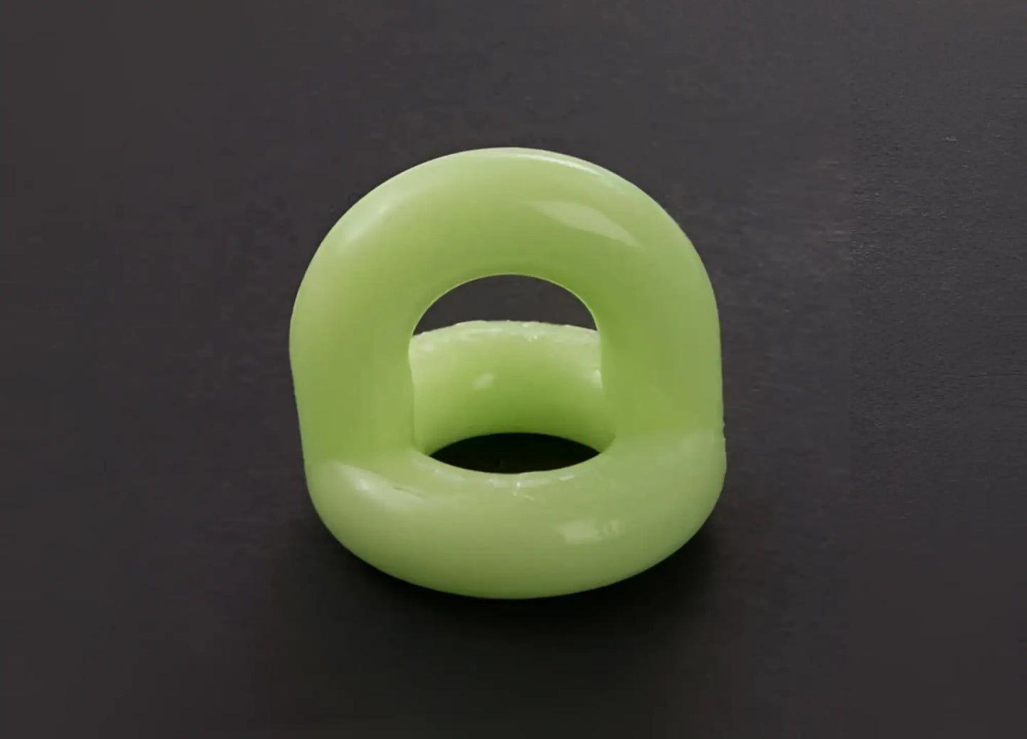 Sport f-cker tpr c ring glow size one size smooth light green silicone ring with glossy finish and open center