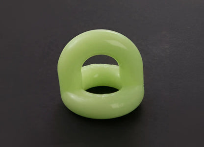 Sport f-cker tpr c ring glow size one size smooth light green silicone ring with glossy finish and open center