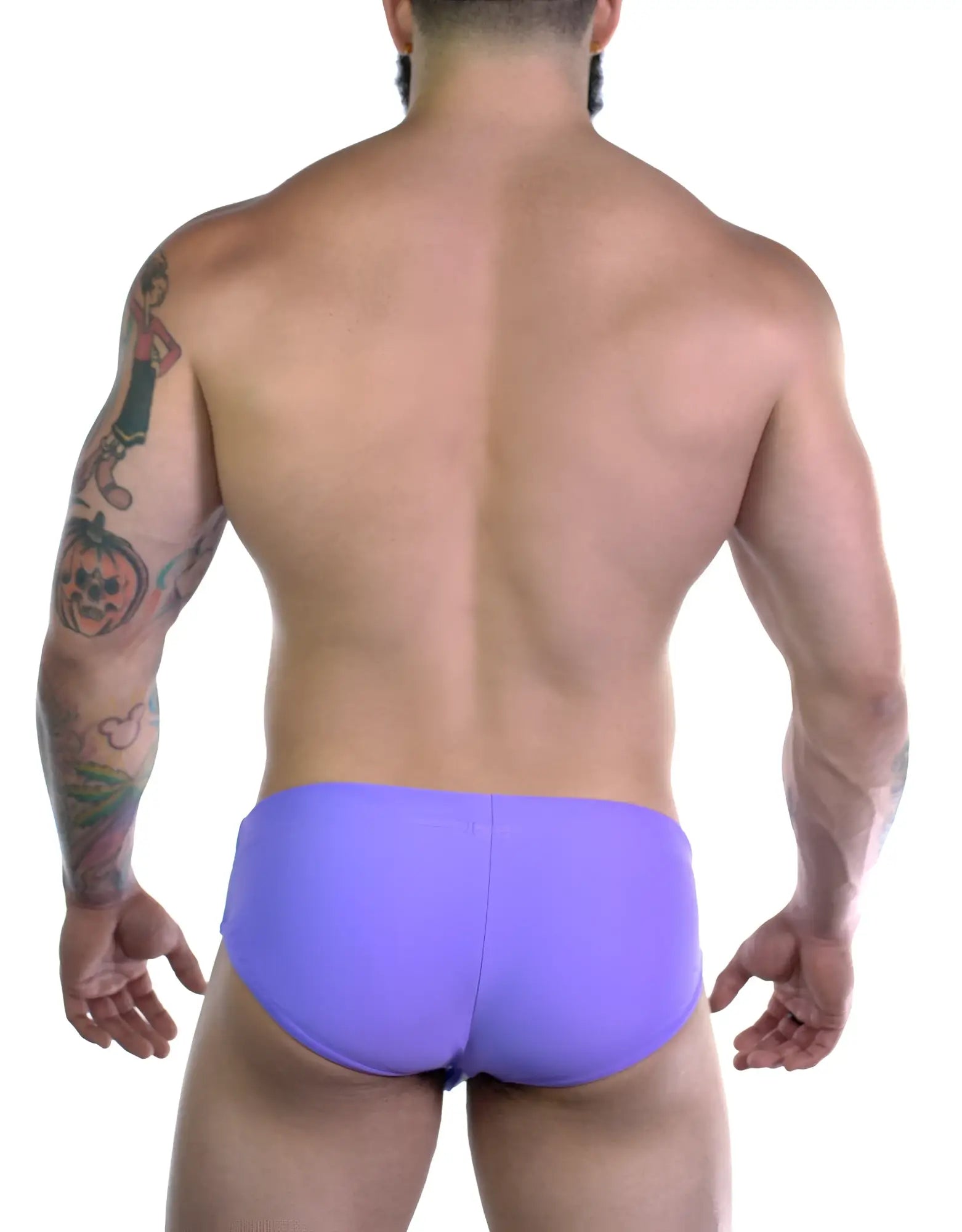 Purple swim trunks from Sportivo bikini featuring lightweight quick-dry fabric ideal for active water sports