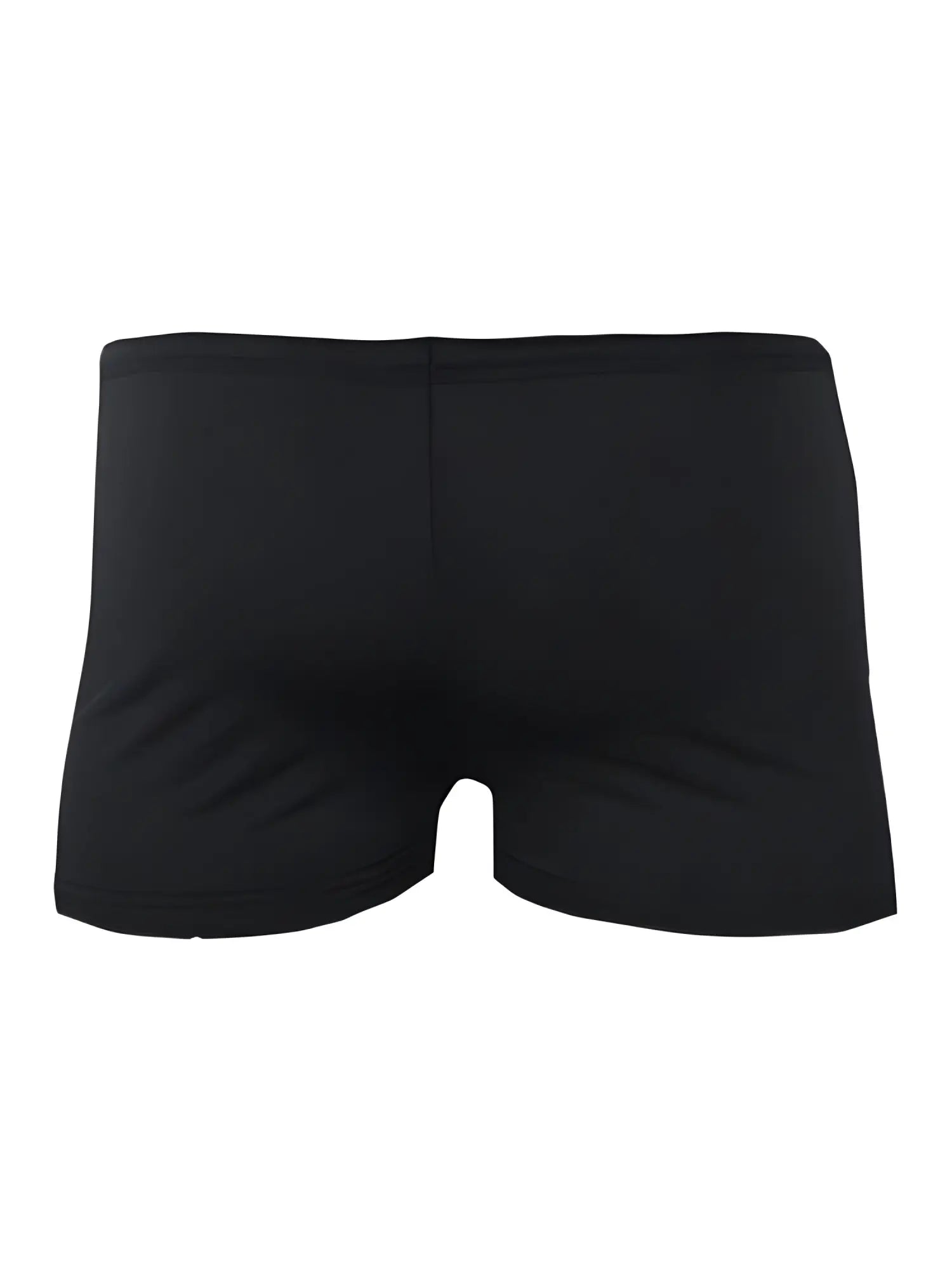 Black square trunk briefs with smooth, form-fitting fabric and a simple, classic design
