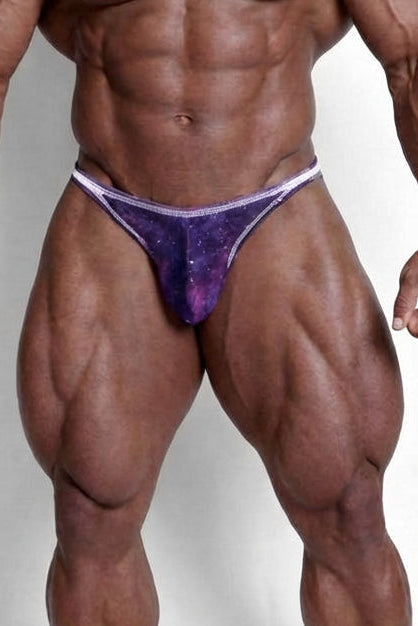 Jed North Men's Men's Bodybuilding Posing Trunks - Galaxy