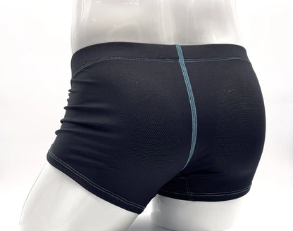 Stitch big boy pouch boxer brief blue black mesh briefs with light blue stitching and white waistband trim