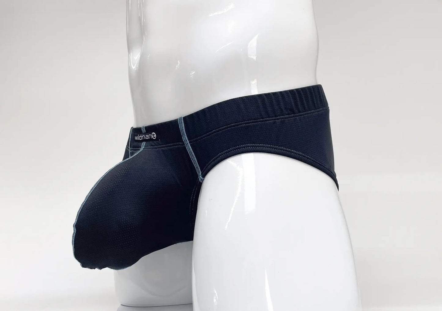 Stitch big boy pouch brief blue black denim style briefs with reinforced waistband and subtle stitching details