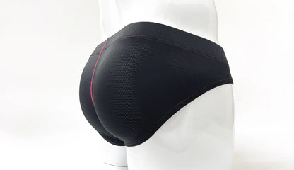 Stitch big boy pouch brief red black athletic briefs with subtle mesh texture and thin pink seam along the side