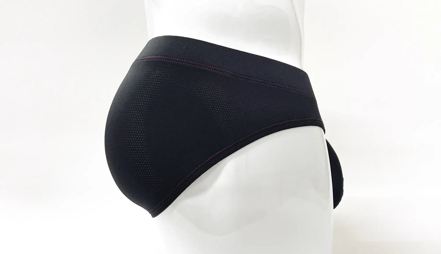 Stitch big boy pouch brief red black mesh briefs with smooth elastic waistband for comfortable fit