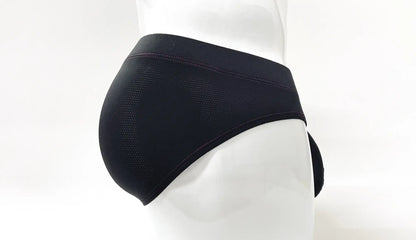 Stitch big boy pouch brief red black mesh briefs with smooth elastic waistband for comfortable fit