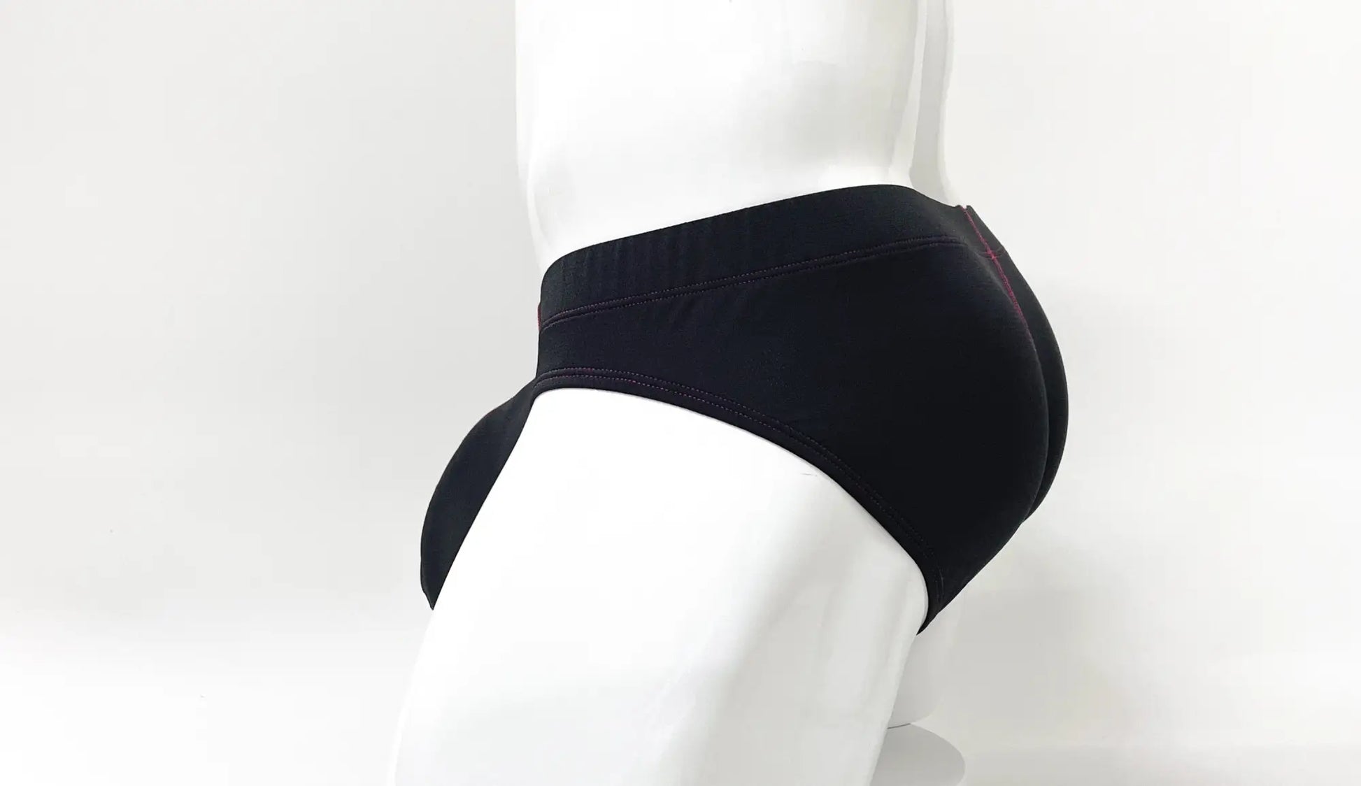 Stitch big boy pouch brief red in black with smooth form-fitting design and subtle stitching along the waistband