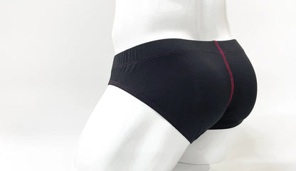 Black Stitch big boy pouch brief with subtle red stitching detail along the side seam for comfortable support