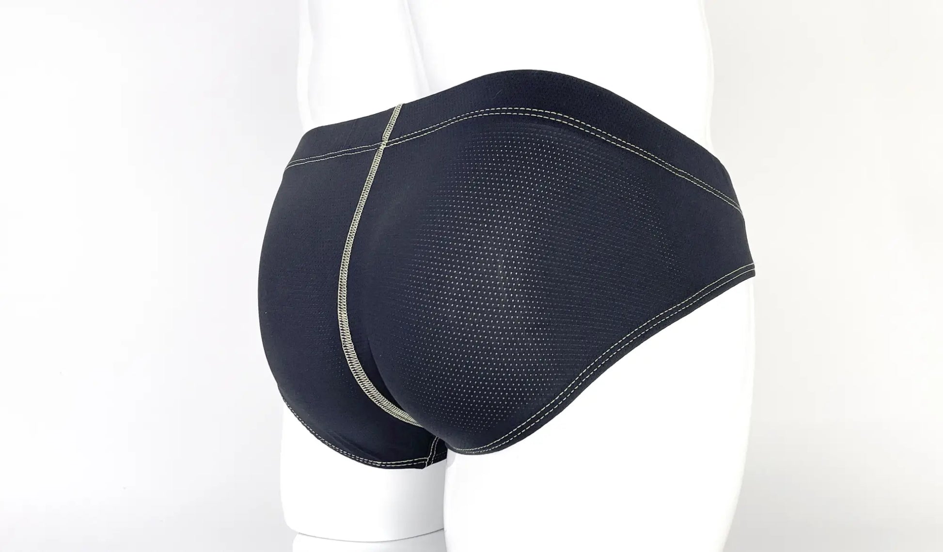 Stitch big boy pouch brief yellow black mesh briefs with contrasting silver stitching on waistband and leg openings