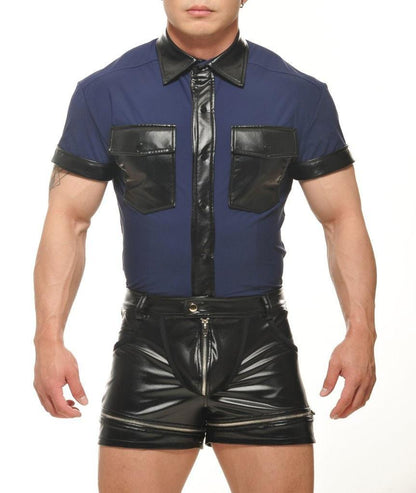 STUD Wear It Proud Corpoal Officer Muscle Top - Navy/Black
