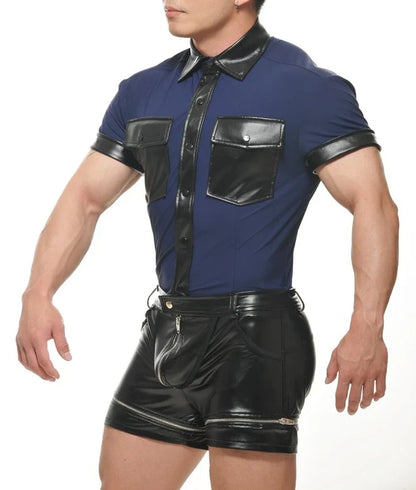 STUD Wear It Proud Corpoal Officer Muscle Top - Navy/Black