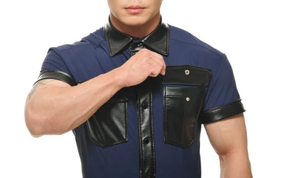 STUD Wear It Proud Corpoal Officer Muscle Top - Navy/Black