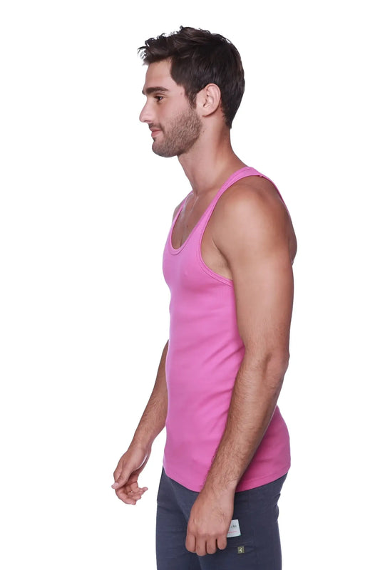 A vibrant berry pink sleeveless sustain tank with a simple fitted design perfect for active wear