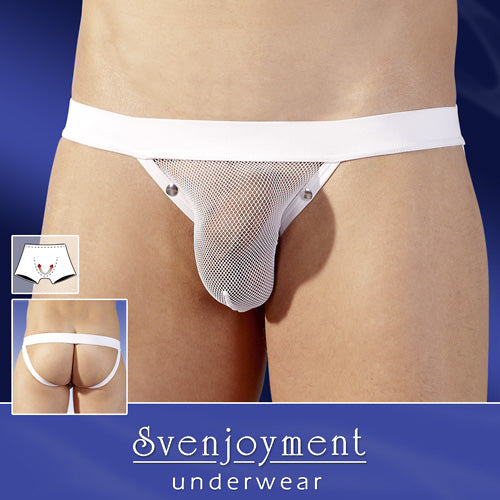 Svenjoyment Rivets Uplift Net Jock Strap Unterwäsche, weiß, 2100010, Größe L