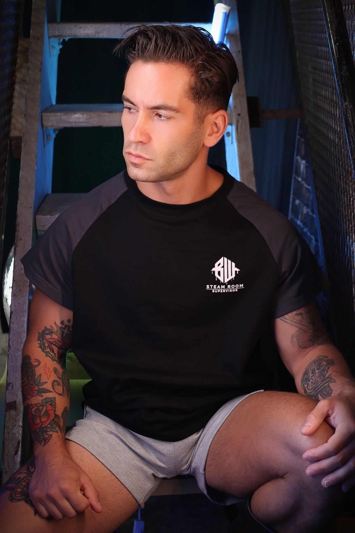 Breedwell Gay Men's Sweat & Sin Raglan-T-Shirt