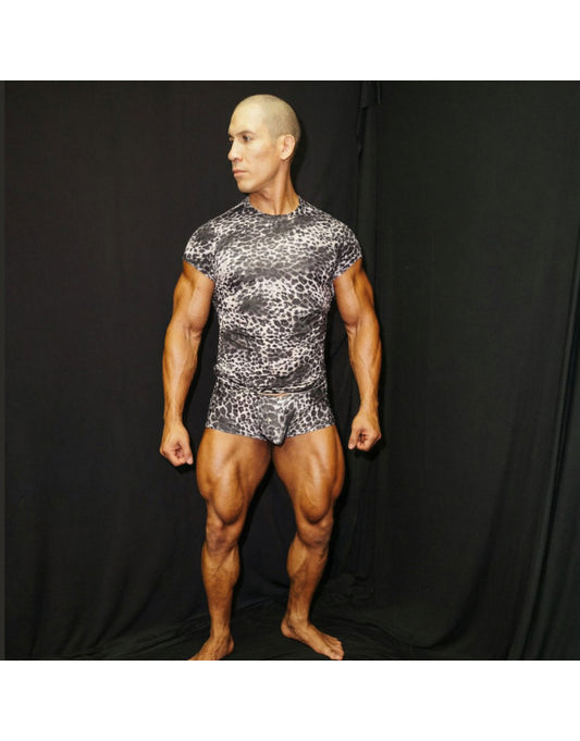 Arroyman Men's Extra Short-Sleeved Leopard T-Shirt GYM02S