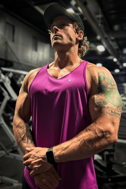 Jed North Men's Fast-Dry Bodybuilding Workout Stringer - Magenta
