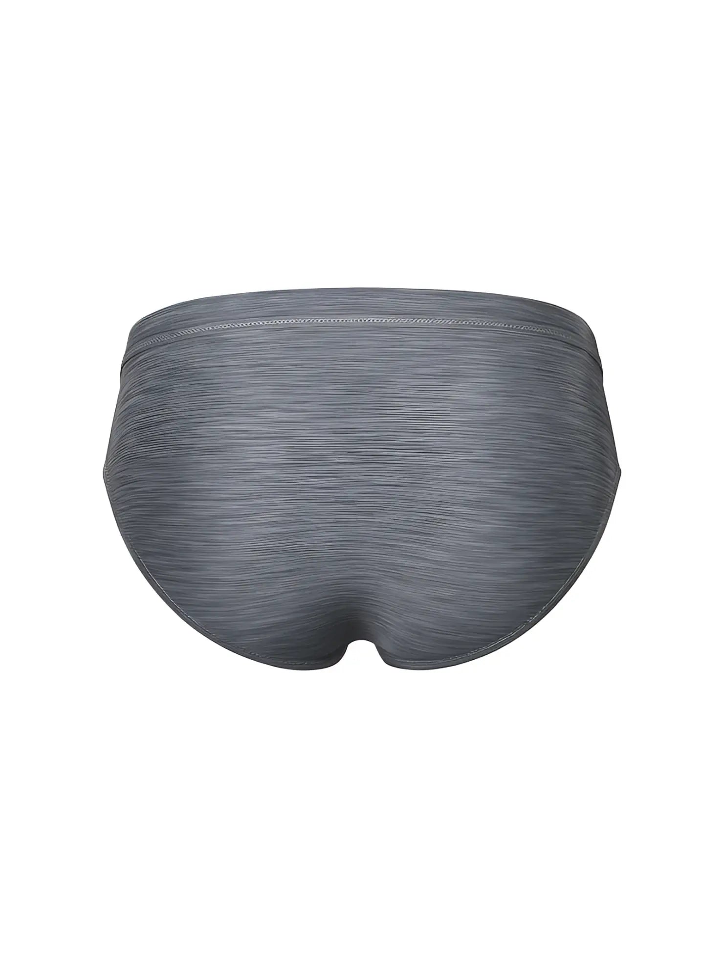 Gray textured tartarus swim brief with subtle heathered pattern and seamless waistband for comfortable wear