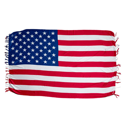 CA-RIO-CA TEAM USA FLAG CANGA - Red White & Blue - Brazilian Beach Towel (Sarong/Pareo)