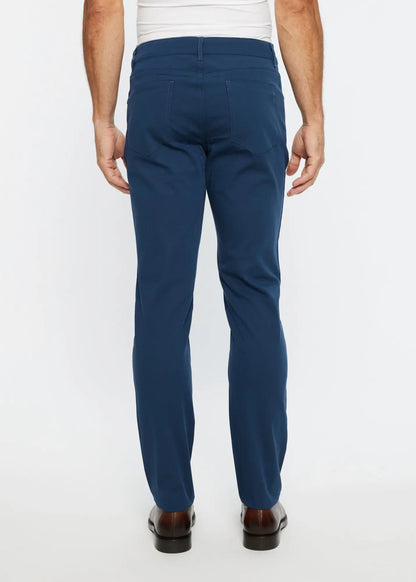 Navy blue slim-fit textured 5 pocket stretch woven chinos designed for comfort and style