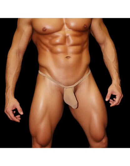 Arroyman Men's Rib Thong 120 Denier G-String Underwear - Black