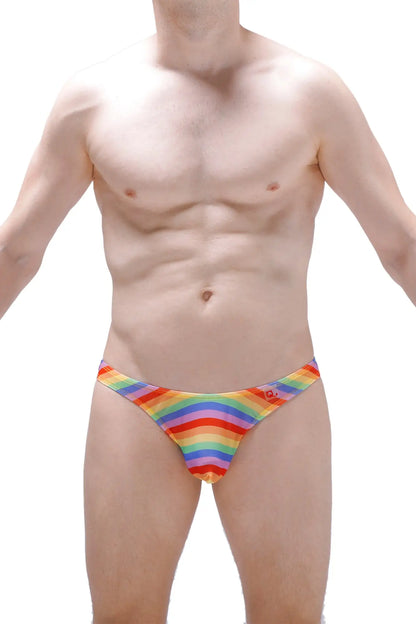 Thong chill net rainbow rainbow-striped men’s briefs with snug form-fitting design for comfortable wear