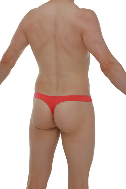 Bright red seamless thong made of stretchy modal fabric shown from the back in thong dome modal fuchsia style