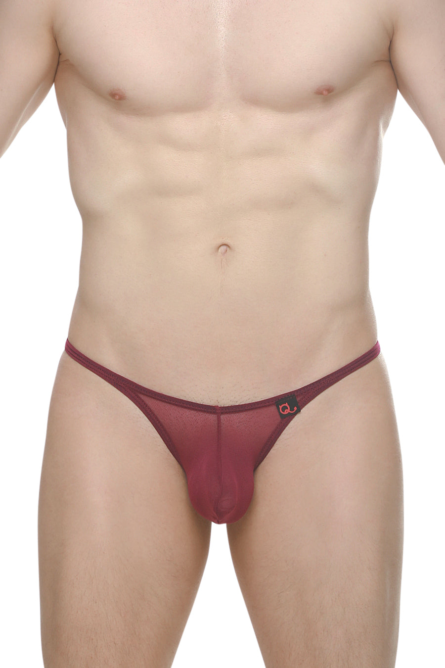 PetitQ Men's Thong Plellis Net Merlot