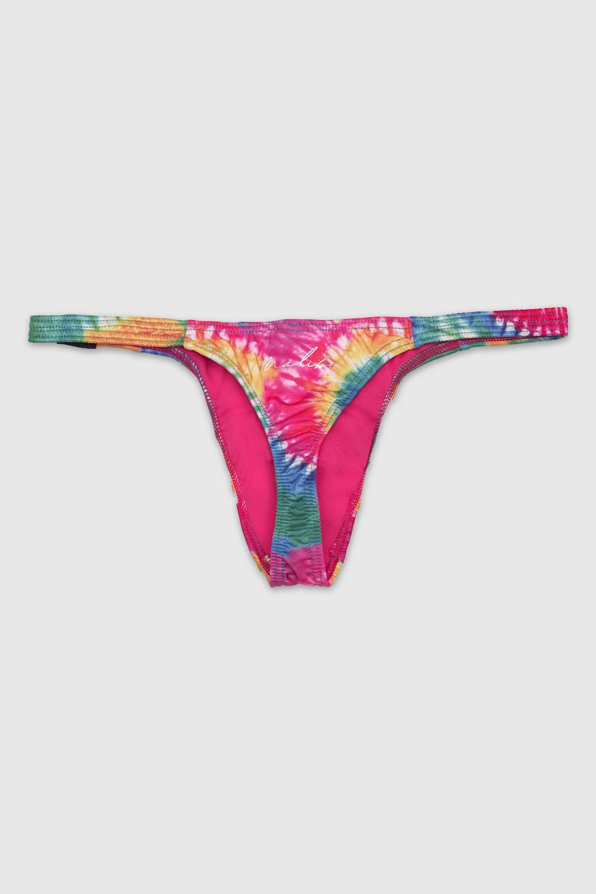 JJ Malibu Men's Cheeky Classic G-String Thong - Rainbow Tie Dye