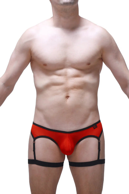 Thong roaix red men’s briefs in red and black with a supportive strappy design for comfortable wear
