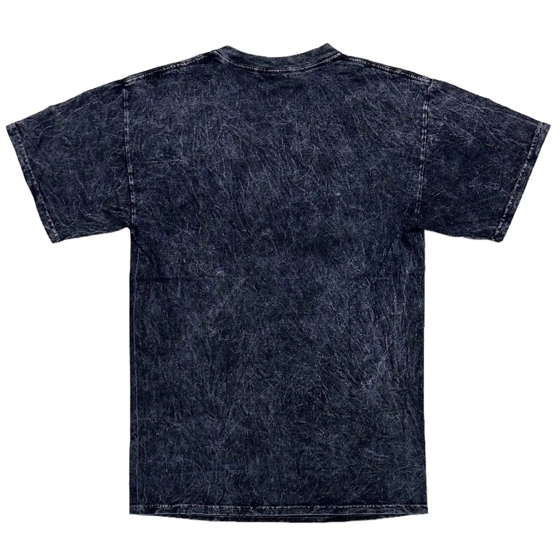 Dark blue distressed cotton t-shirt with a faded textured appearance from the TLC tee shirt collection
