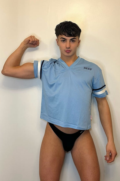JJ Malibu Men's JJ Varsity V-Neck Jersey - Sky Blue