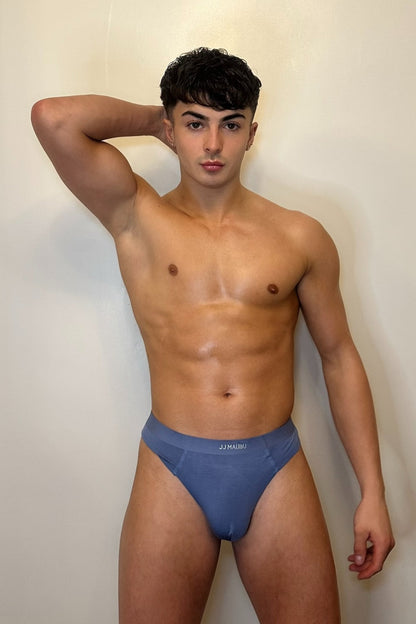 JJ Malibu Men's Premium Modal Athletic Thong - Steel Blue